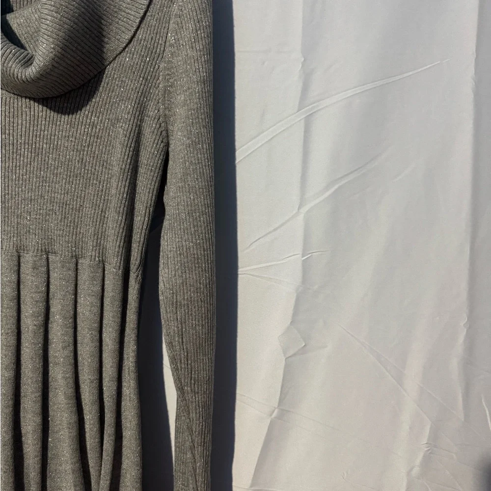 Calvin Klein Silver Knit long Sleeve Turtleneck Sweater Dress Size XL - Picture 4 of 6